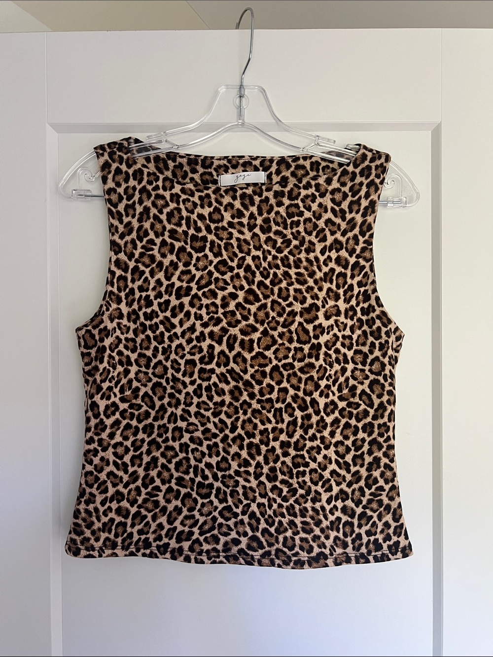 Leopard Print Sleeveless Tank Top - Brown/Black
